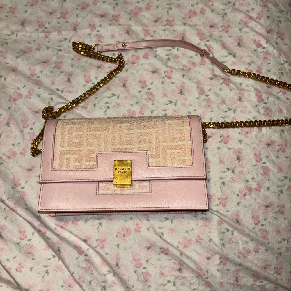 Balmain mini 1945 monogram jacquard bag